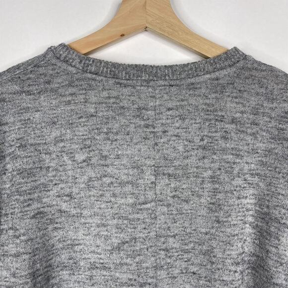 2/$30 ZARA Pearl Button Sleeve Sweatshirt Dress Medium Heather Gray Mini #7272 - Picture 4 of 15